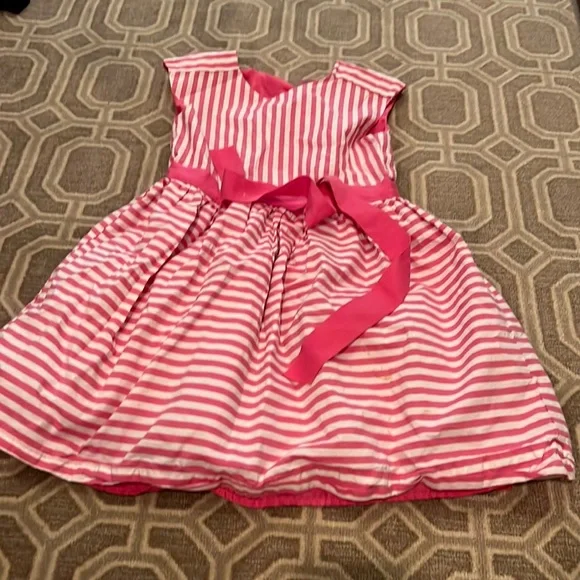 carters pink gingham dress Carters One Piece top dress 6 Month Pink White Gingham floral Embroidered